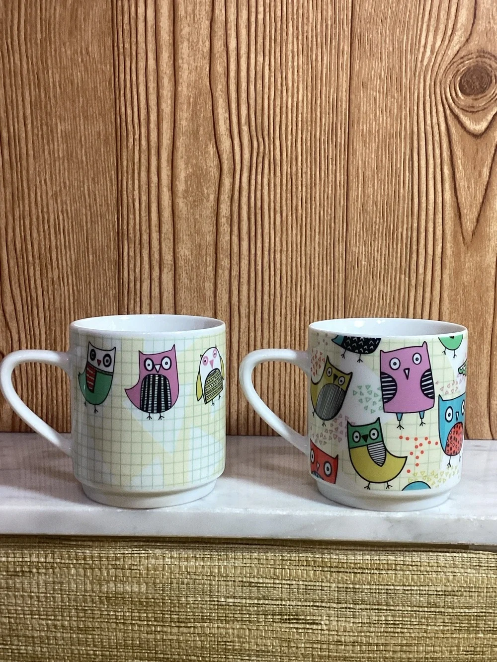 Owls by Creative Tops Ltd Colorful Owl Ceramic Mug Set -